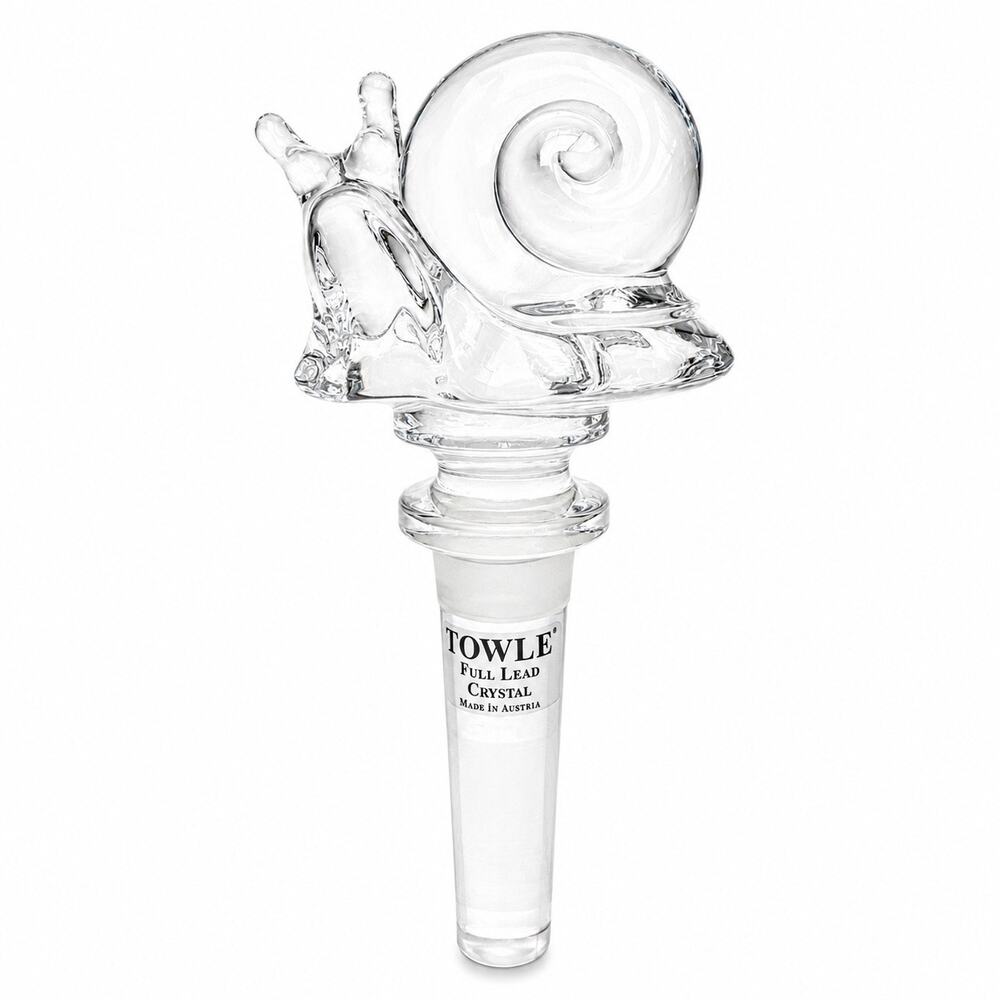 Towle Full Lead Austrian Crystal Snail Bottle Stopper Wine Decanter Accessory